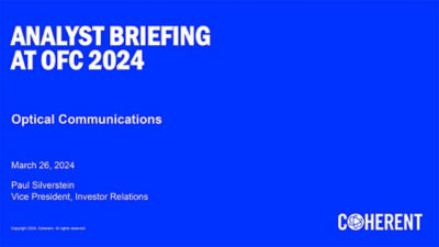 Analyst Briefing at OFC 2024