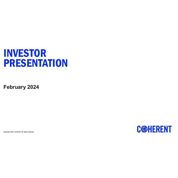 Investor Presentation February 6, 2024