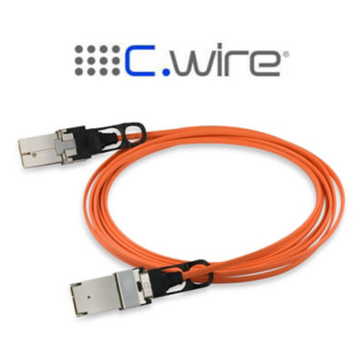 Product image of C.wire® is a family of 12-channel parallel active optical cables for storage, networking, and high-performance computing connectivity. It supports up to 12 x 12.5 Gb/s bi-directionally over parallel multimode fiber (MMF) round cable