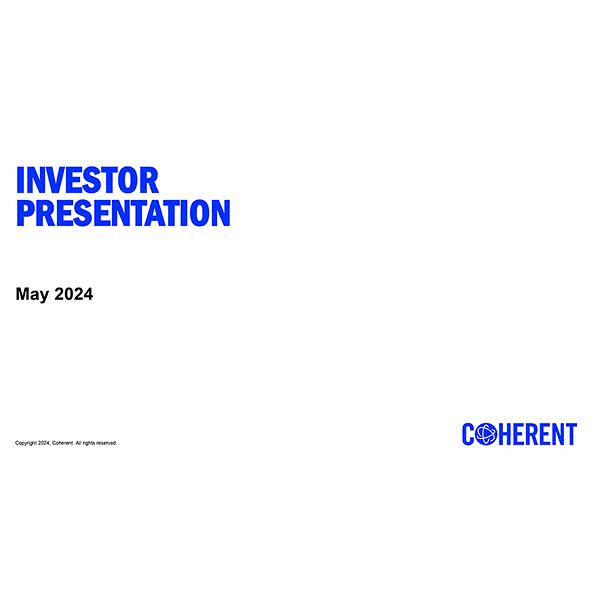 Investor Presentation - May 6, 2024