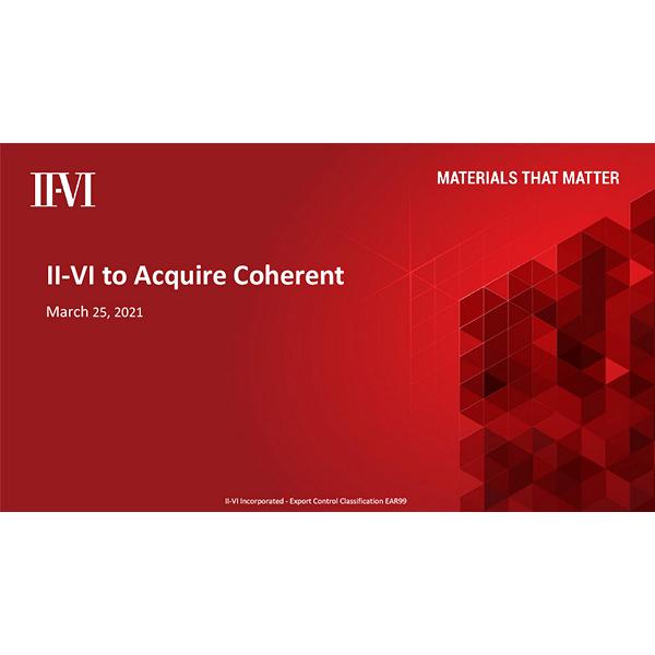II-VI to Acquire Coherent