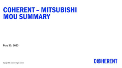 Coherent – Mitsubishi MOU Summary